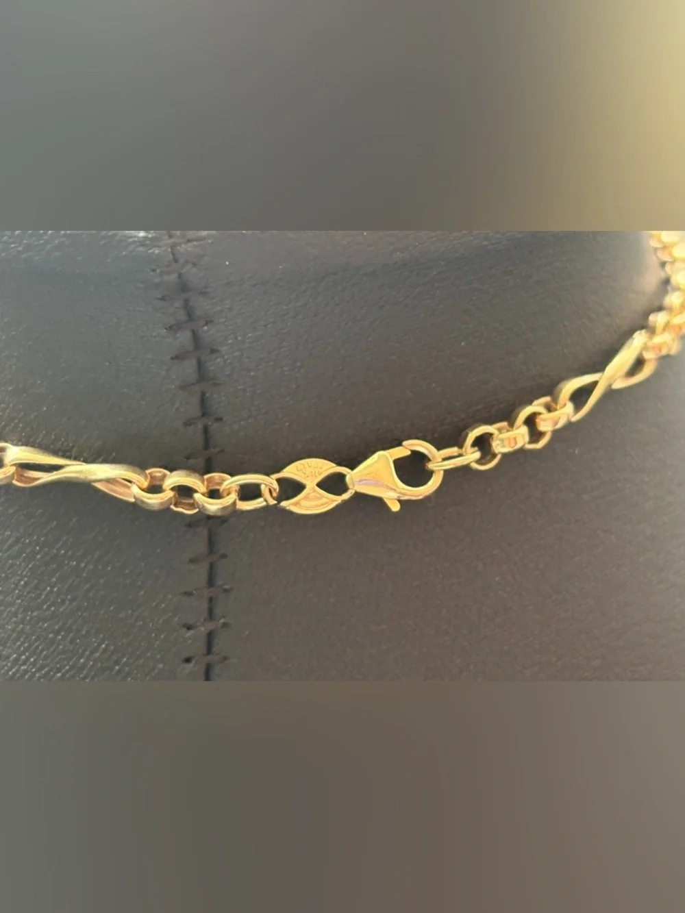 EG 14k Yellow Gold Chain 10” Bracelet Italy 585 Signed LobsterClasp 3.6g 3.175mm